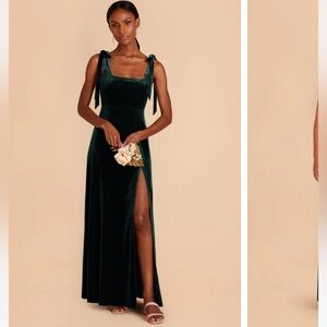 Alex Velvet Dress - Emerald- Green Bridesmaids dress